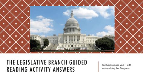 Legislative Branch Guided And Review Answers Reader