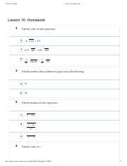 Lesson 10 Homework Solutions Reader