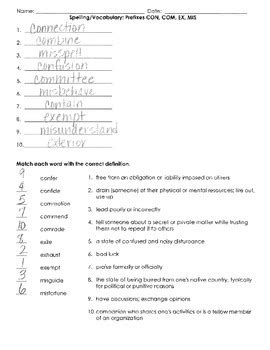 Lesson 10 Prefixes Ad Answer Key Doc