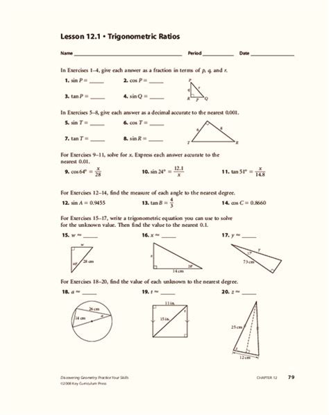 Lesson 12 1 Trigonometric Ratios Answers Epub