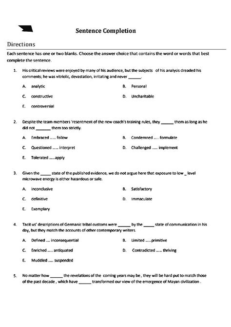 Lesson 7 Sentence Completion Answer Key Doc