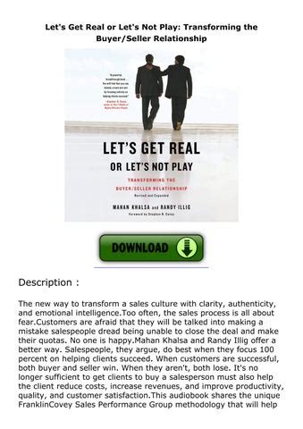 Let.s.Get.Real.or.Let.s.Not.Play.Transforming.the.Buyer.Seller.Relationship Ebook Kindle Editon