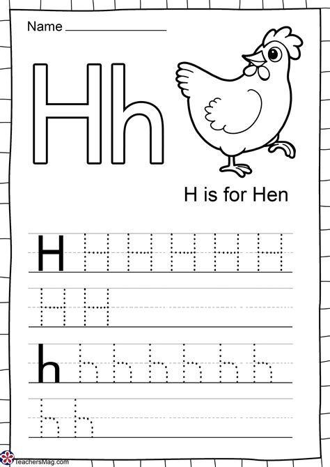 Letter H Printable Worksheets