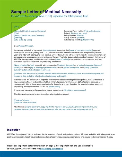 Letter Medical Necessity Template