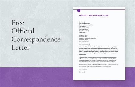 Letter Of Correspondence Template