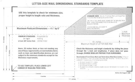 Letter Size Mail Dimensional Standards Template