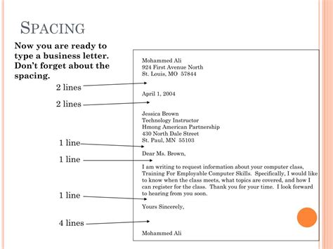 Letter Template Spacing