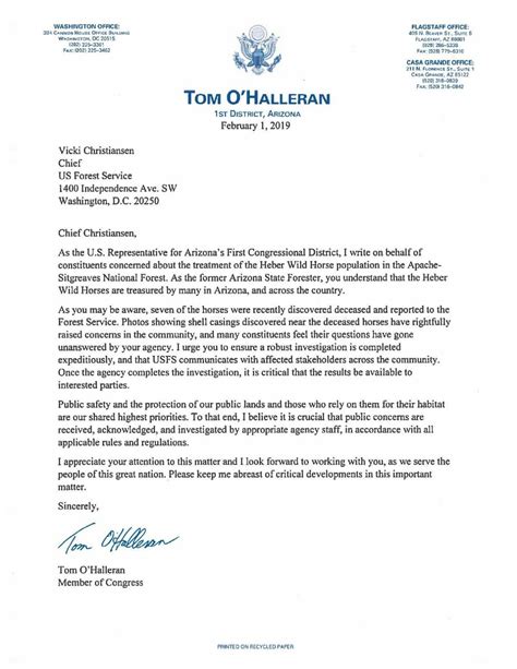 Letter To Congressman Template