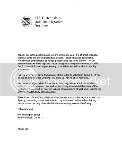 Letter To Uscis Template