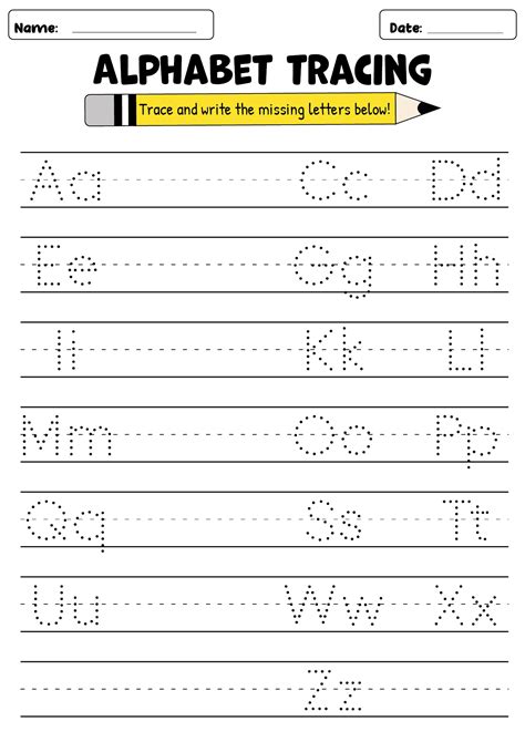 Letter Tracing Worksheets Printable