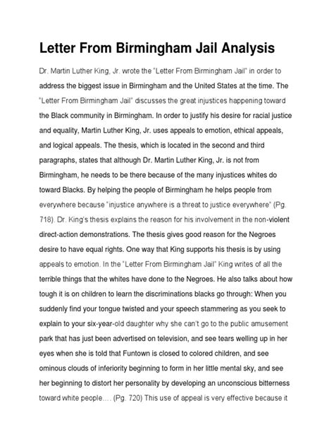 Letter from Birmingham Jail (PDF): The Moral Imperative to Fight for Justice