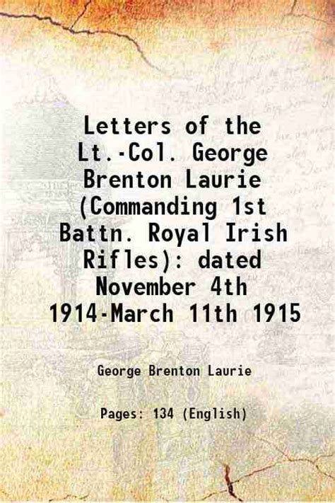 Letters of Lieutenant Colonel George Brenton Laurie Doc