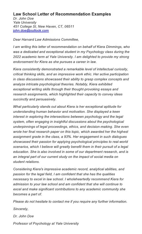 Letters of Recommendation Requirements