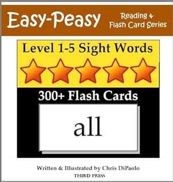 Level 1-5 Sight Words 300 Flash Cards 5 Books In One Easy-Peasy Reading and Flash Card Series Reader