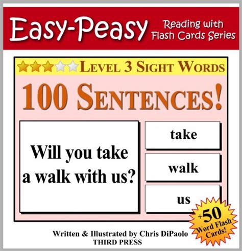 Level 3 Sight Words 100 Sentences with 50 Word Flash Cards Easy Peasy Reading and Flash Card Series Book 12 Reader