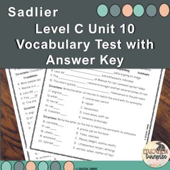 Level C Unit 10 Vocab Answers Kindle Editon