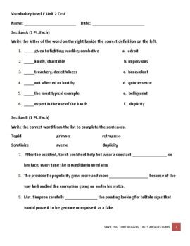 Level E Unit 2 Answers Epub