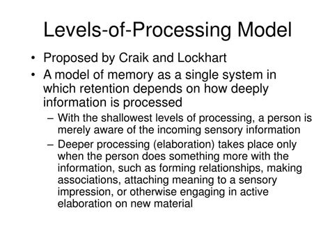 Levels of Processing: A Powerful Framework for Memory Research and Beyond