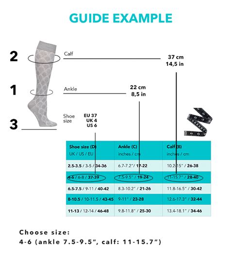 Levsox Compression Socks Size Chart