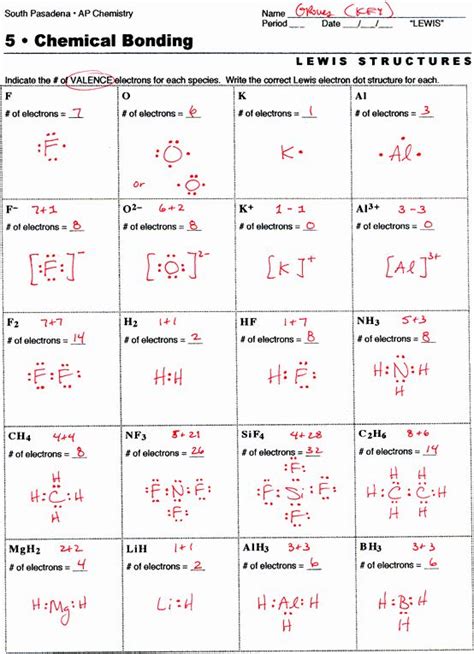 Lewis Dot Structure Answer Key Epub