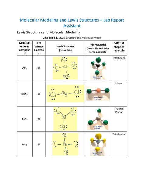 Lewis Structures Molecular Model Lab Answers Epub