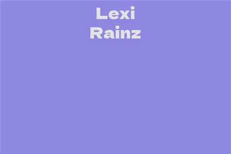 Lexi Rainz: A Literary Sensation Sweeping the Nation