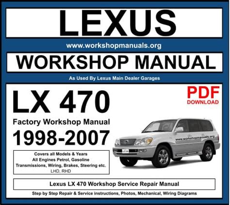 Lexus Lx 470 Service Manual 4652 PDF Epub