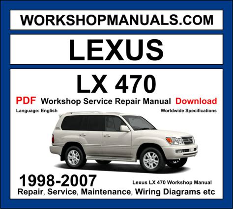 Lexus Lx 470 Service Manual 4652 PDF Epub