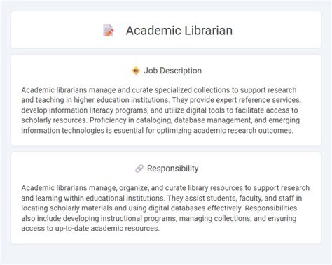 Librarian Career Description