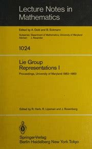 Lie Group Representations III Proceedings of the Special Year held at the University of Maryland, Co Reader