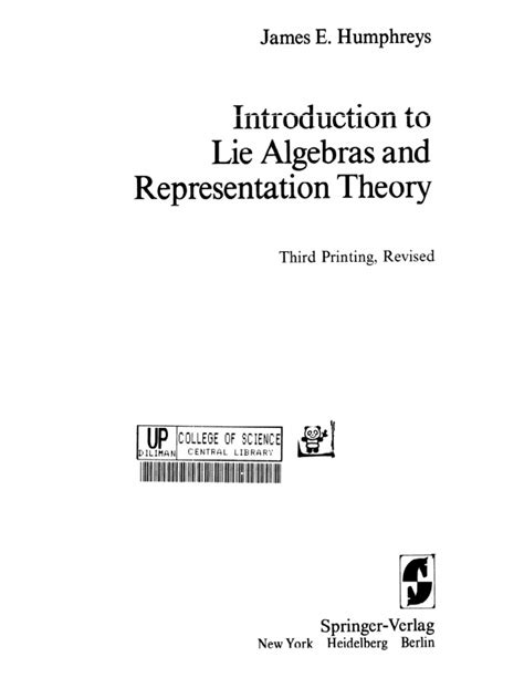 Lie Theory Lie Algebras and Representations 1st Edition Doc