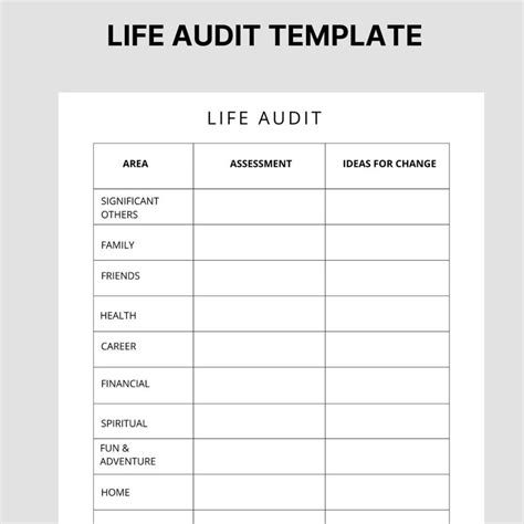 Life Audit Template