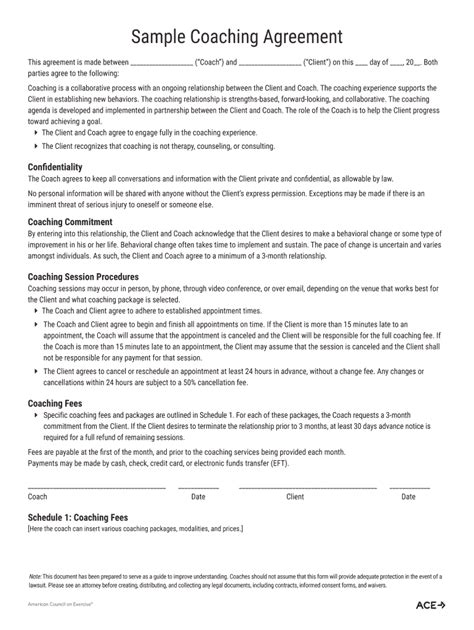 Life Coaching Contract Template Free