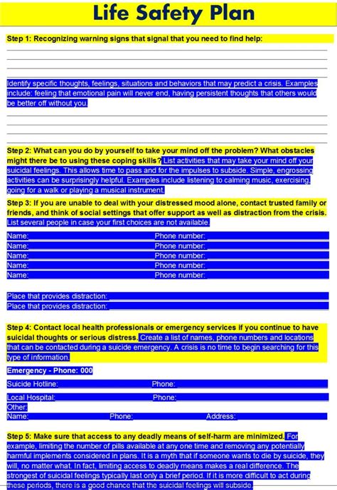 Life Safety Plan Template