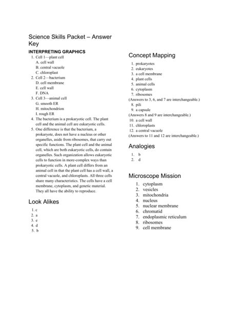 Life Science Packet Answer Key Reader