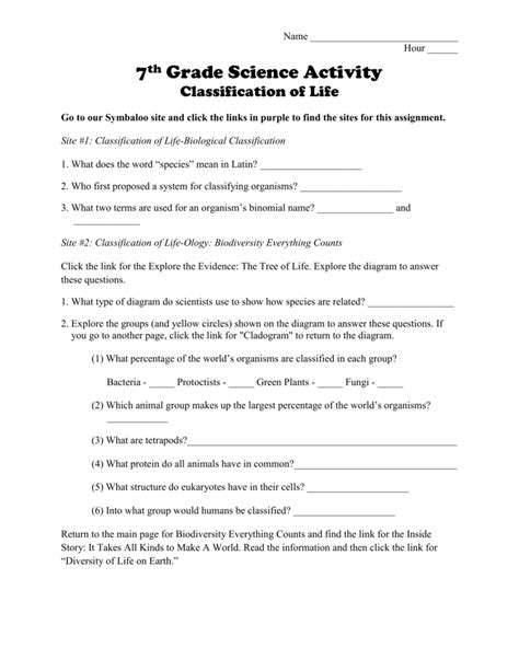 Life Structure And Classification Answer Sheet Epub