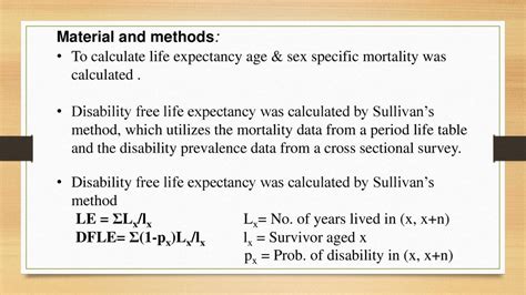 Life expectancy method: