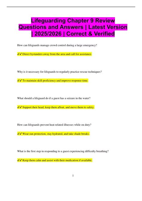 Lifeguarding Answers To Review Questions Epub