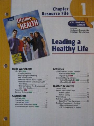 Lifetime Health Textbook Answer Key Reader