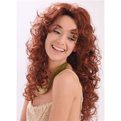 Light Red Curly Capless Synthetic Wigs