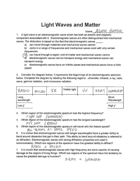 Light Waves And Matter Answers Epub