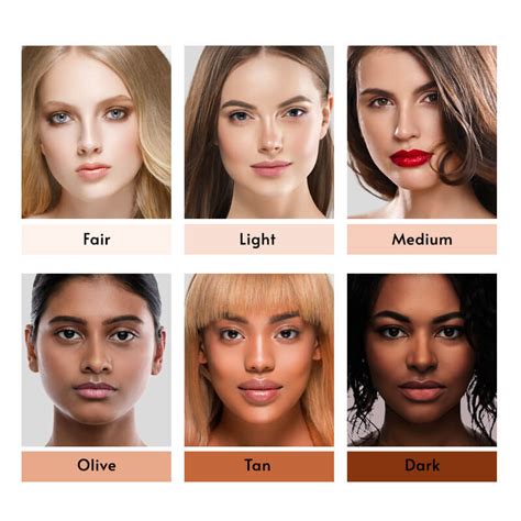 Light skin tones: