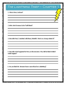 Lightning Thief Literature Answer Key Doc