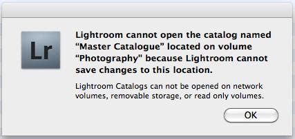 Lightroom Catalogs Cannot Be On Network Volumes