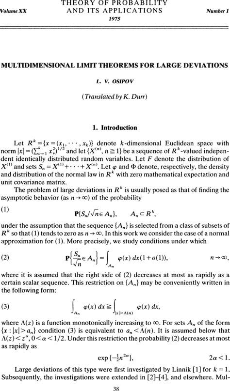 Limit Theorems for Large Deviations Reader