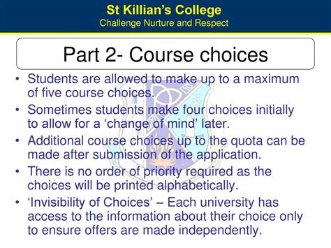 Limited Course Options: