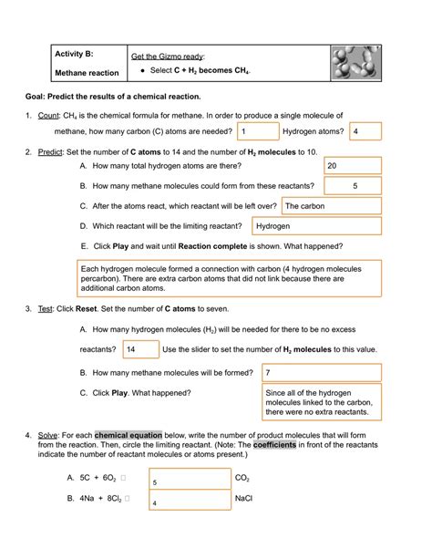 Limiting Reactants Gizmo Answer Key Reader