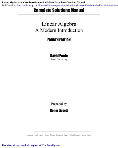 Linear Algebra 4th Edition Solutions Manual Reader