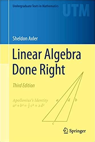 Linear Algebra Done Right Corrected 2nd Printing Epub