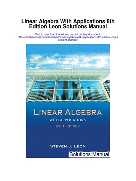 Linear Algebra Leon 8th Solutions Doc